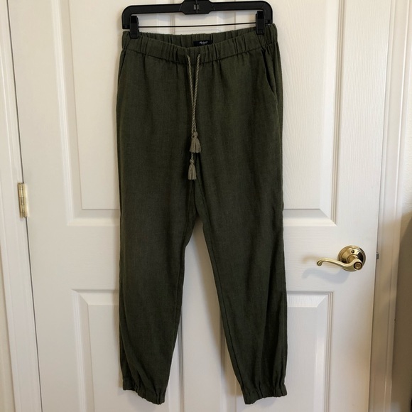 Madewell Pants - Madewell women’s green linen pants